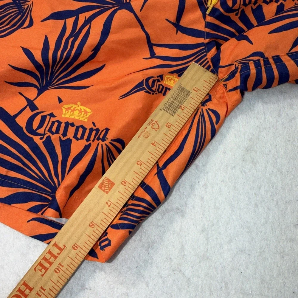 Corona Men's Swimwear Size Large Pool Beach Trunks‎ , Shorts Orange With Blue